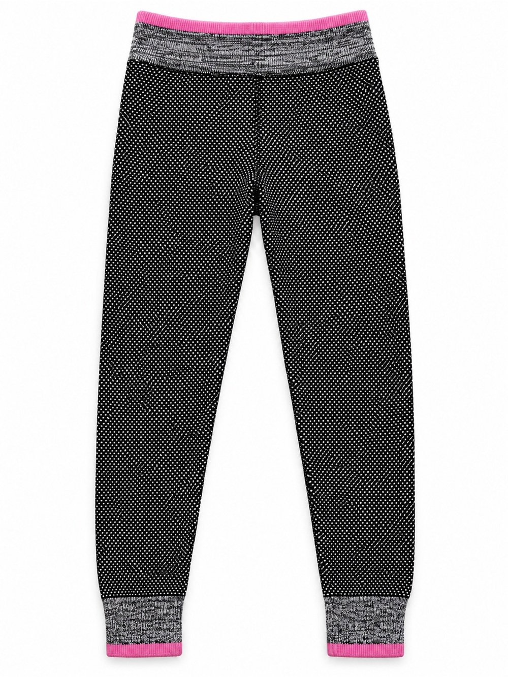 Ivivva Black Polka Dot Leggings with Pink Trim